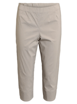 Capri bukser m. bred elastik i ben - Fea. Grey - Signature
