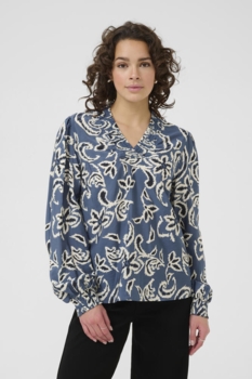 Bluse - KAdahlia - Bering Sea/White Paisley - Kaffe