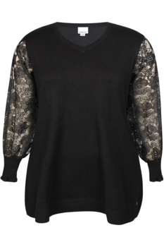 Tunika - Strik - Kogle 995 - Sort - Zhenzi