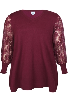 Tunika - Strik - Kogle 995 - Bordeaux - Zhenzi