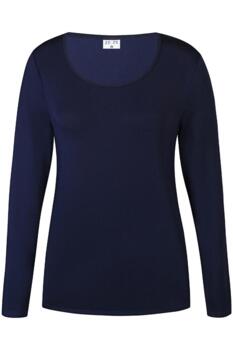 Langærmet T-shirt - Bella - Navy - ZE-ZE