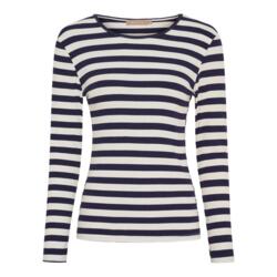 Langærmet T-shirt - Begonia - Navy - Marta du Château