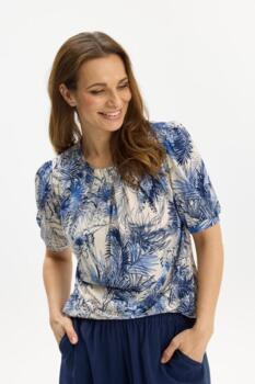Bluse - Grazia - kort ærme - Blå - In Front