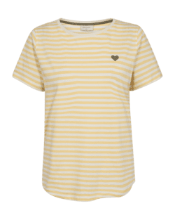 T-shirt - FQMian - Off-White w. Golden - FREEQUENT