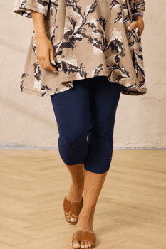 Leggings 3/4 - Kant - Blå - Zhenzi