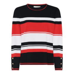 Bluse - Strik - Navy/Rød - Micha