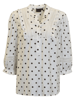 Skjorte - Off White/Brown - Brandtex