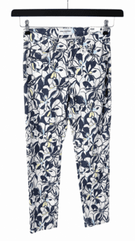 Jeans - Angelika Slim Fit 7/8 - Blå/Blomster - Anna Montana