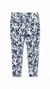 Jeans - Angelika Slim Fit 7/8 - Blå/Blomster - Anna Montana