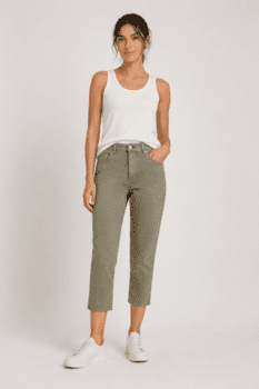 Capri bukser - Dora Comfort Flexi - Lys Oliven - Anna Montana