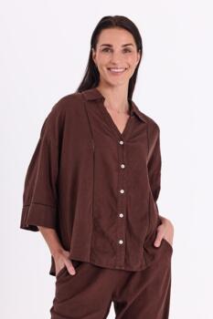 Skjorte - FQLaluna  - Coffee Bean - FREEQUENT