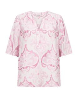 Skjortebluse - FQEsvespa - Pink/Hvid - Freequent