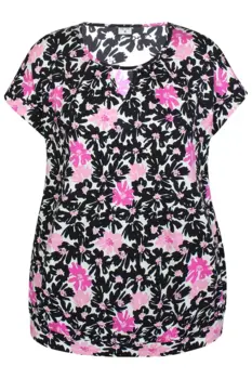 Bluse - Ze-Damini - Pink/Sort - ZE-ZE