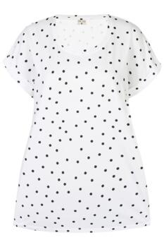 T-shirt - Ze-Disha - Hvid M. Sorte prikker - ZE-ZE