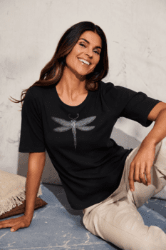 T-shirt - Sort m/print - Signature