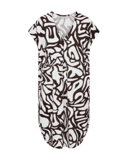 Kjole - FQFLOI-DRESS - Brun og hvid - Freequent