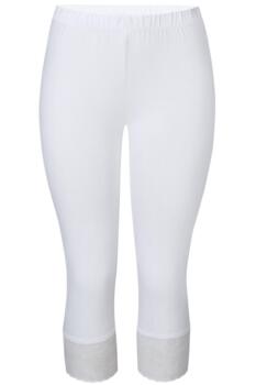 Leggings m. blondekant - MALUS - Hvid - ZE-ZE