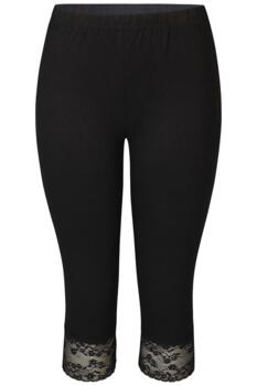 Leggings m. blondekant - MALUS - Sort - ZE-ZE