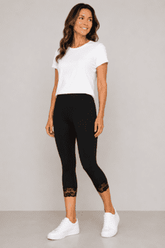 Leggings m. blondekant - MALUS - Sort - ZE-ZE