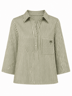 Bluse - Porto Stripe - Oliven - Gaspar