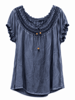 Bluse - 9005-2-3 - Blå - Italy Moda