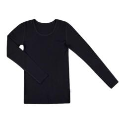 Uld Langærmet T-shirt - Merino - Sort - Joha