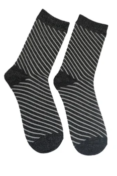 Strømper - 500640 - Sort/Glimmer Strib - ZE-ZE
