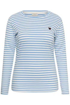 Bluse - KClia - Blå/hvid stribet - KAFFE curve
