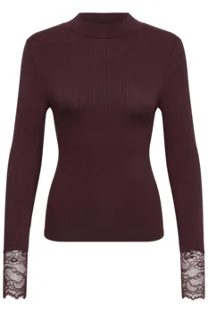 Langærmet T-shirt - KAomi - Bordeaux - KAFFE