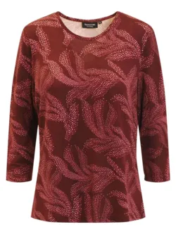 Bluse - 360-40025 - Mønsteret blomme/vinrød - SIGNATURE