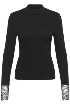 Langærmet T-Shirt - KAomi - Sort - KAFFE
