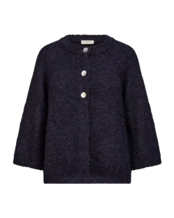 Cardigan - Strik - FQgrslulu - Lilla - FREEQUENT