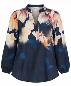 Bluse - Scarlett - Blomsteret Sort/Sand/Blå - IN FRONT