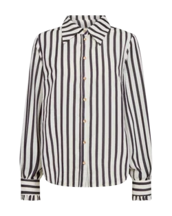 Skjorte - FQNoto - Off White/Sort - FREEQUENT