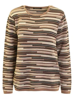 Pullover - Strik - 360-40066 - Brun/Beige/Sort - Signature