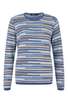 Pullover - Strik - 360-40066 - Brun/Beige/Blå - Signature
