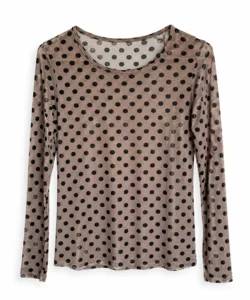 Bluse - Aura - Lysebrun/Sort - Wilto