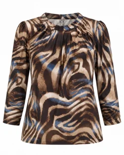 Bluse - Grazia - Brun/Blå - iN FRONT