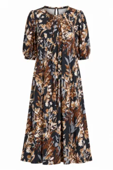 Kjole - Lucette - Navy/Brun - iN FRONT