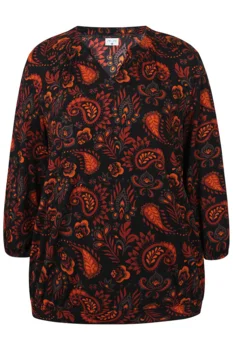 Bluse- Ze-Heleen - Sort/Orange - ZE-ZE