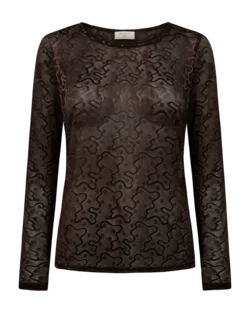 Langærmet T-shirt - FQisby - Brun - FREEQUENT