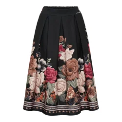 Nederdel - Tarella - Sort/Blomster - Marta du Château