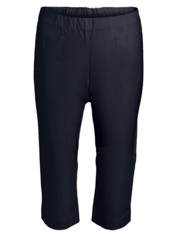 Capri bukser med elastik - Navy - Signature