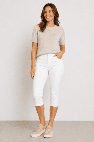 Capri Jeans  - Dora Milano - Hvid - Anna Montana