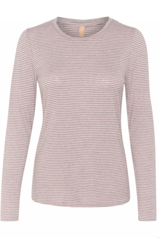 Langærmet T-shirt - CUalexandra - Grey/Mauve Stripe - Culture