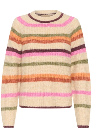 Pullover - Strik - CUpinto Kimmy - Sand w/Stripes - Culture