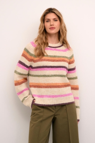 Pullover - Strik - CUpinto Kimmy - Sand w/Stripes - Culture