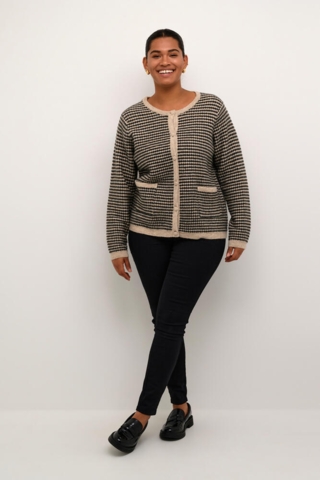 Cardigan - Strik - KCelanna - Grey/Black - Kaffe Curve