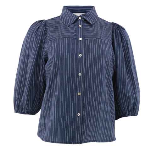 Skjorte - Alicia - Navy Blue Stripe - Continue