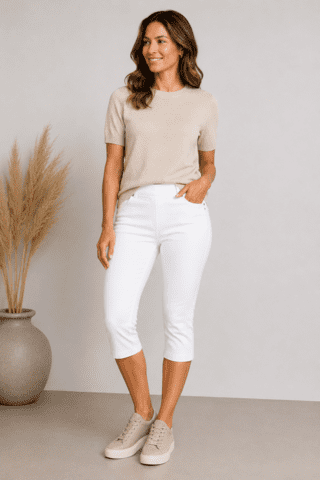 Capri Jeans - Angelika Jump In Rom - Hvid - Anna Montana
